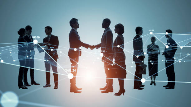 Nos services business and technology concept. communication network.